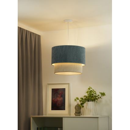 Duolla - Підвісна люстра CORDUROY 1xE27/15W/230V діаметр 40 см синій/бежевий