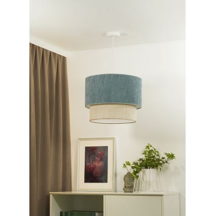 Duolla - Підвісна люстра CORDUROY 1xE27/15W/230V діаметр 40 см синій/бежевий