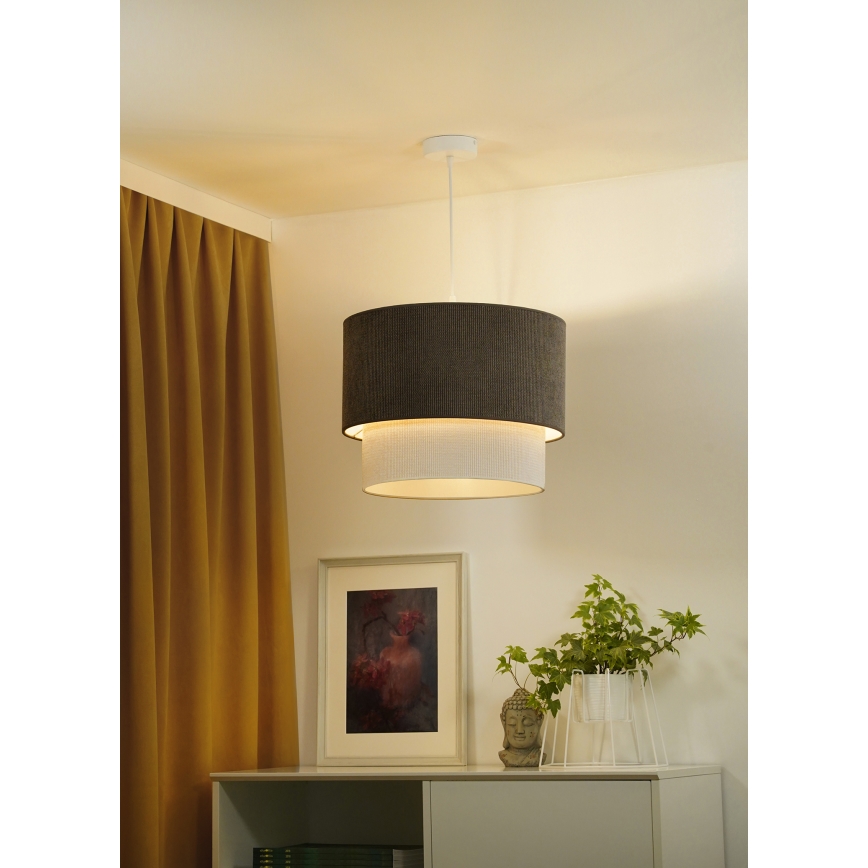 Duolla - Підвісна люстра CORDUROY 1xE27/15W/230V діаметр 40 см коричневий/кремовий