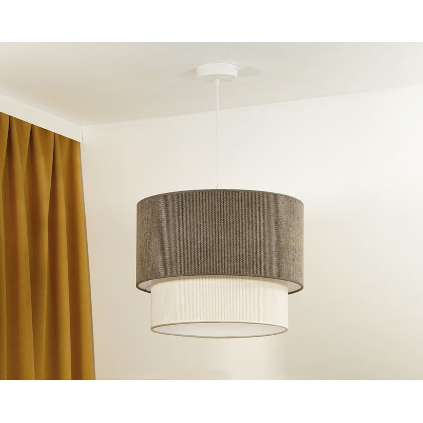 Duolla - Підвісна люстра CORDUROY 1xE27/15W/230V діаметр 40 см коричневий/кремовий