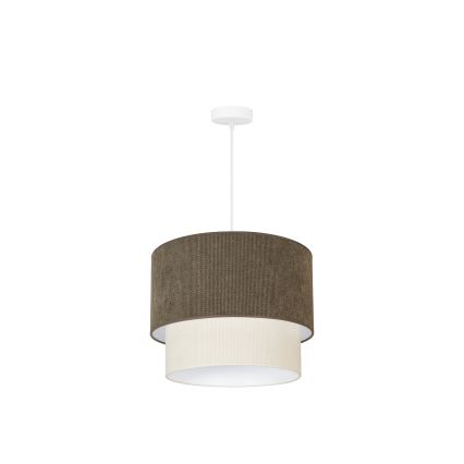 Duolla - Підвісна люстра CORDUROY 1xE27/15W/230V діаметр 40 см коричневий/кремовий