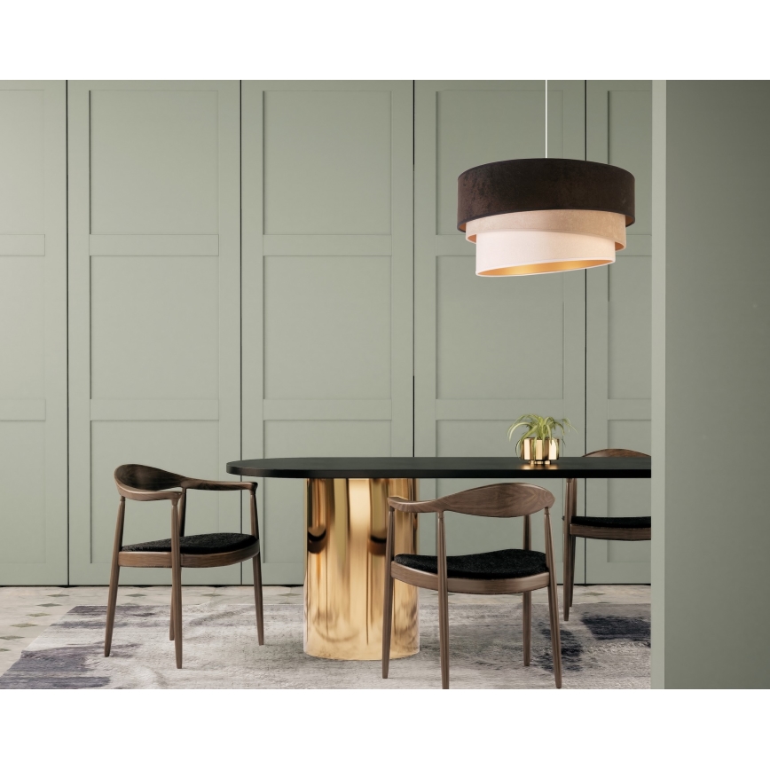 Duolla - Підвісна люстра DEVON 1xE27/40W/230V діаметр 45 см чорний/бежевий