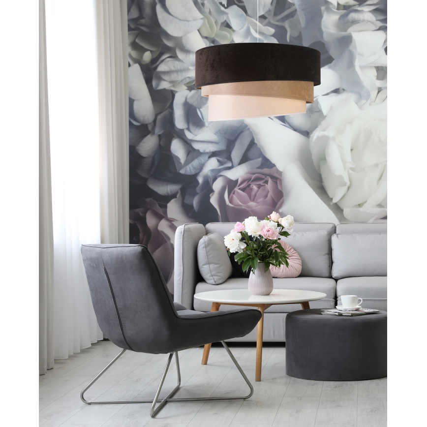 Duolla - Підвісна люстра DEVON 1xE27/40W/230V діаметр 45 см чорний/бежевий