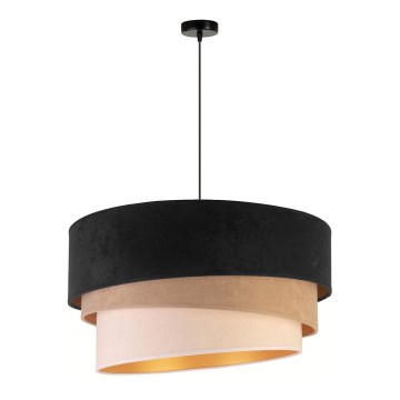 Duolla - Підвісна люстра DEVON 1xE27/40W/230V діаметр 45 см чорний/бежевий