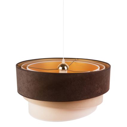 Duolla - Підвісна люстра DEVON 1xE27/40W/230V діаметр 45 см коричневий/бежевий