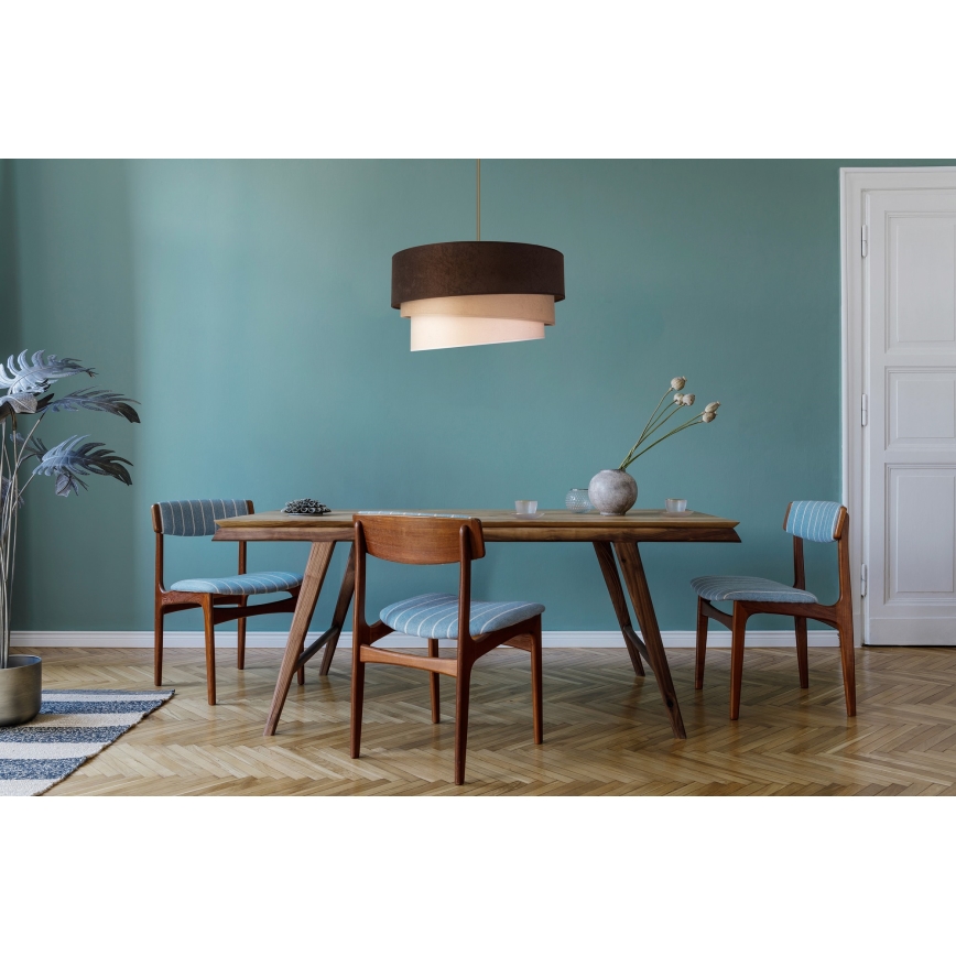 Duolla - Підвісна люстра DEVON 1xE27/40W/230V діаметр 45 см коричневий/бежевий