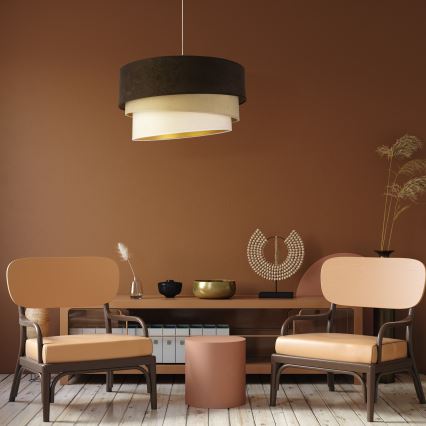 Duolla - Підвісна люстра DEVON 1xE27/40W/230V діаметр 45 см коричневий/бежевий