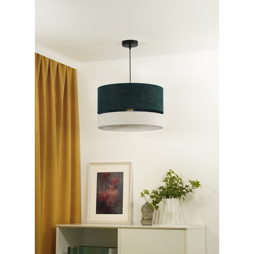 Duolla - Підвісна люстра DOUBLE 1xE27/15W/230V діаметр 40 см зелений/сірий