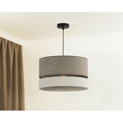 Duolla - Підвісна люстра DOUBLE 1xE27/15W/230V діаметр 40 см коричневий/сірий