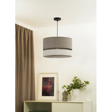 Duolla - Підвісна люстра DOUBLE 1xE27/15W/230V діаметр 40 см коричневий/сірий