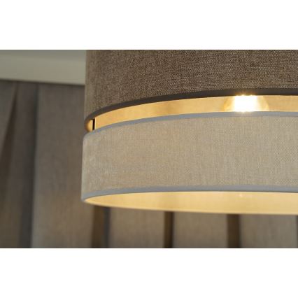 Duolla - Підвісна люстра DOUBLE 1xE27/15W/230V діаметр 40 см коричневий/сірий