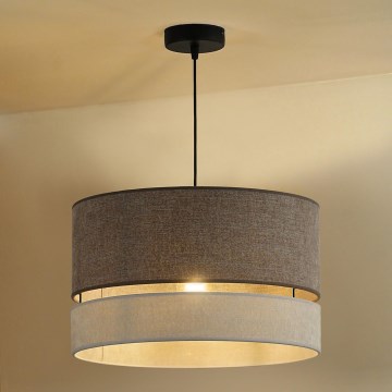 Duolla - Підвісна люстра DOUBLE 1xE27/15W/230V діаметр 40 см коричневий/сірий