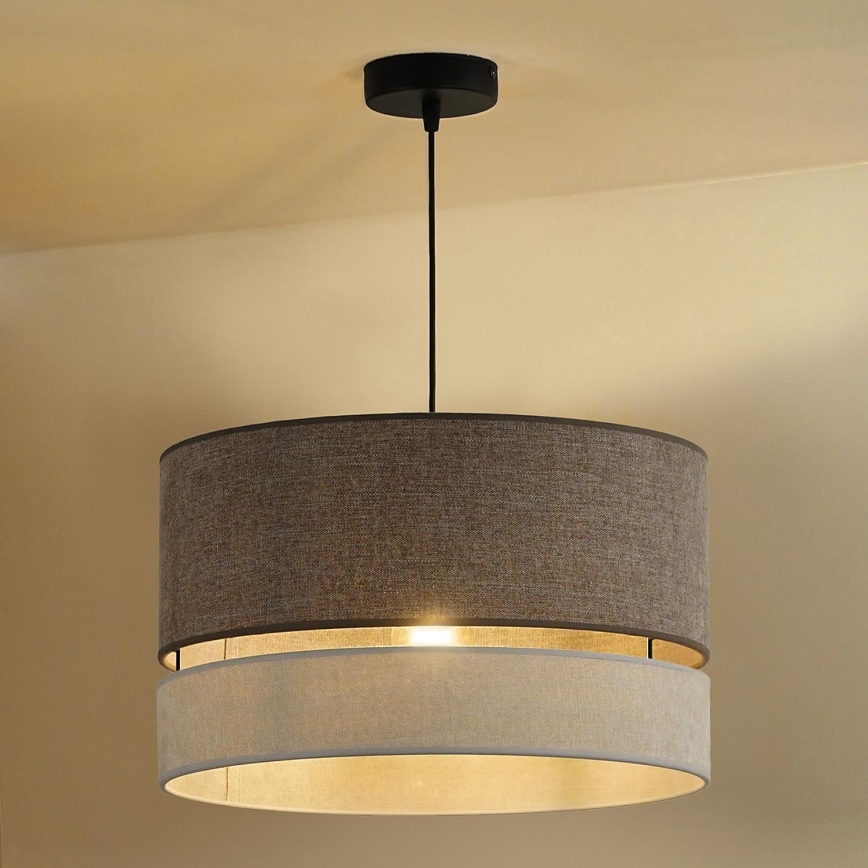 Duolla - Підвісна люстра DOUBLE 1xE27/15W/230V діаметр 40 см коричневий/сірий