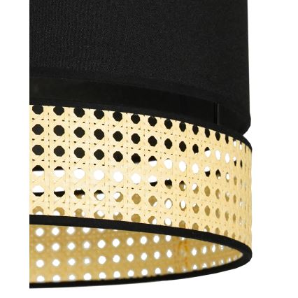 Duolla - Підвісна люстра DOUBLE RATTAN 1xE27/15W/230V діаметр 40 см чорний/бежевий