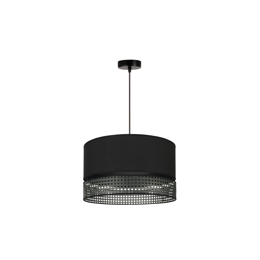 Duolla - Підвісна люстра DOUBLE RATTAN 1xE27/15W/230V діаметр 40 см чорний