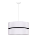 Duolla - Підвісна люстра DUO 1xE27/15W/230V діаметр 40 см білий/чорний