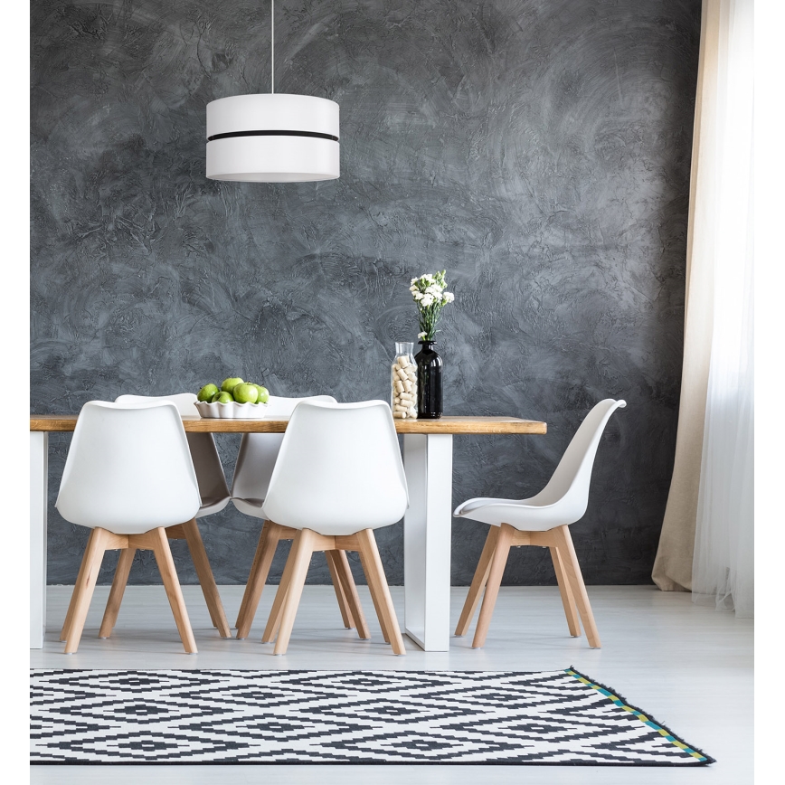 Duolla - Підвісна люстра DUO 1xE27/15W/230V діаметр 40 см білий/чорний