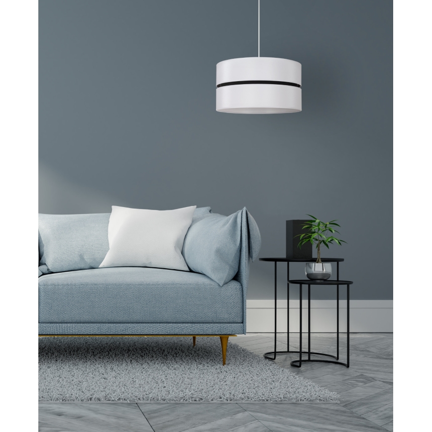 Duolla - Підвісна люстра DUO 1xE27/15W/230V діаметр 40 см білий/чорний
