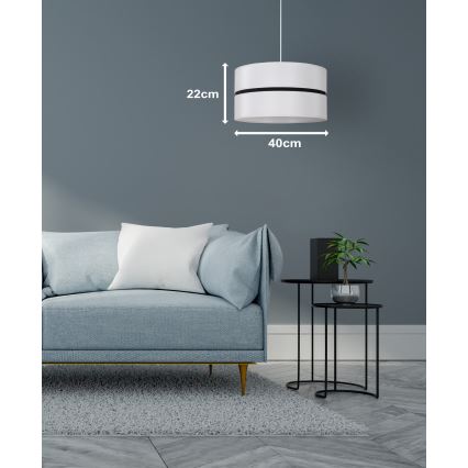 Duolla - Підвісна люстра DUO 1xE27/15W/230V діаметр 40 см білий/чорний