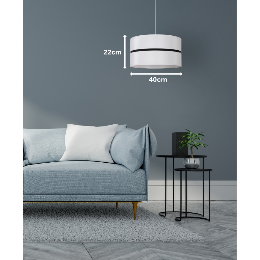 Duolla - Підвісна люстра DUO 1xE27/15W/230V діаметр 40 см білий/чорний