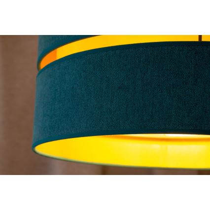 Duolla - Підвісна люстра DUO 1xE27/15W/230V діаметр 40 см бірюзовий/золотий