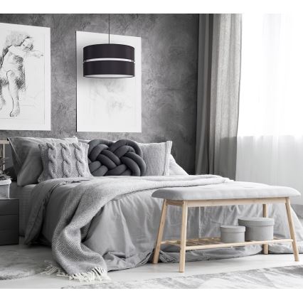 Duolla - Підвісна люстра DUO 1xE27/15W/230V діаметр 40 см чорний/білий