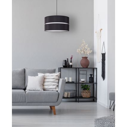 Duolla - Підвісна люстра DUO 1xE27/15W/230V діаметр 40 см чорний/білий