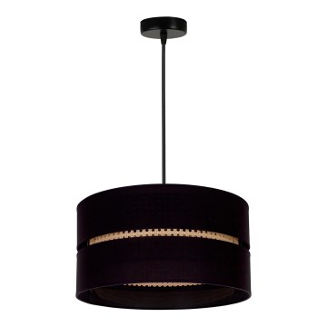 Duolla - Підвісна люстра DUO 1xE27/15W/230V діаметр 40 см чорний/ротанґ