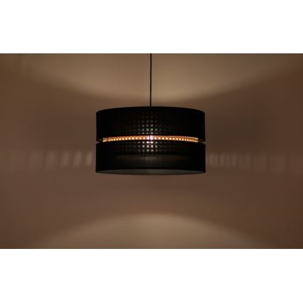Duolla - Підвісна люстра DUO 1xE27/15W/230V діаметр 40 см чорний/ротанґ