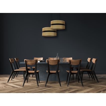 Duolla - Підвісна люстра DUO 1xE27/15W/230V діаметр 40 см ротанґ/чорний