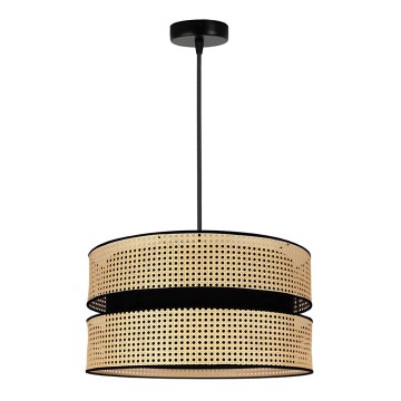 Duolla - Підвісна люстра DUO 1xE27/15W/230V діаметр 40 см ротанґ/чорний