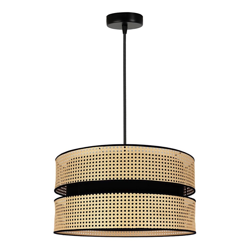 Duolla - Підвісна люстра DUO 1xE27/15W/230V діаметр 40 см ротанґ/чорний