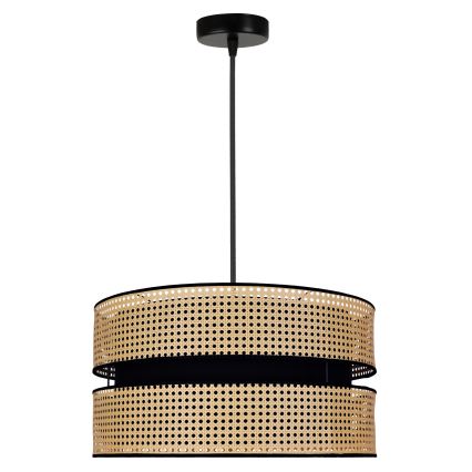 Duolla - Підвісна люстра DUO 1xE27/15W/230V діаметр 40 см ротанґ/чорний