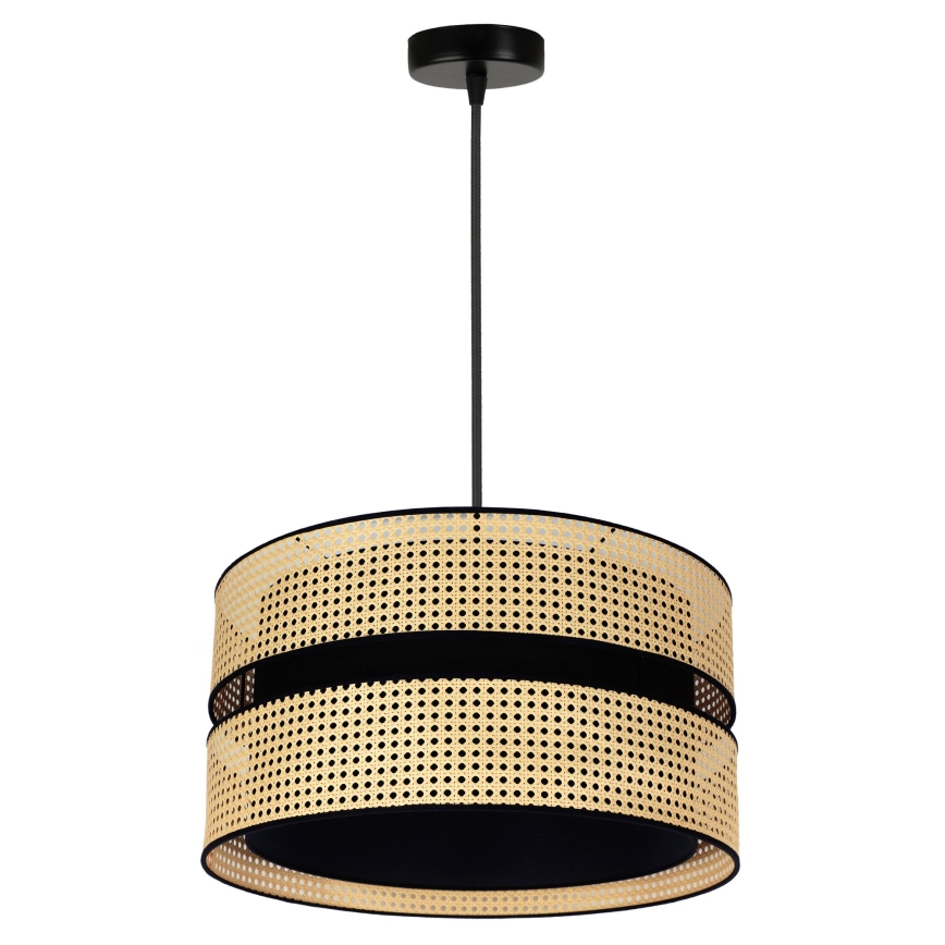 Duolla - Підвісна люстра DUO 1xE27/15W/230V діаметр 40 см ротанґ/чорний