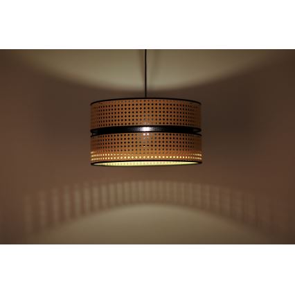 Duolla - Підвісна люстра DUO 1xE27/15W/230V діаметр 40 см ротанґ/чорний