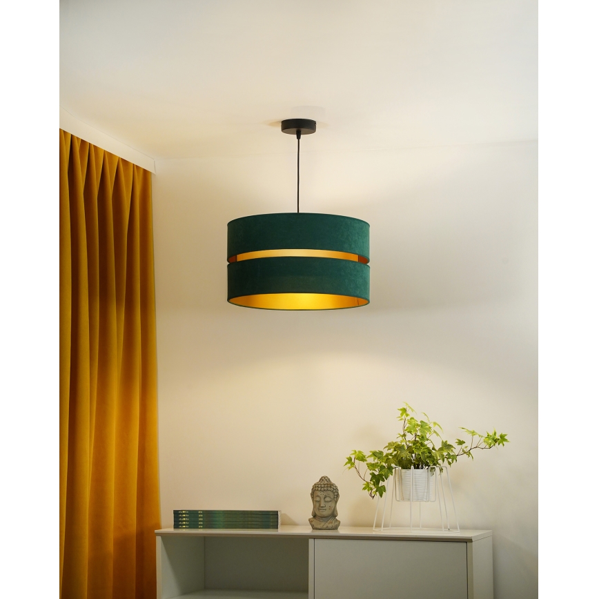 Duolla - Підвісна люстра DUO 1xE27/15W/230V діаметр 40 см зелений/золотий