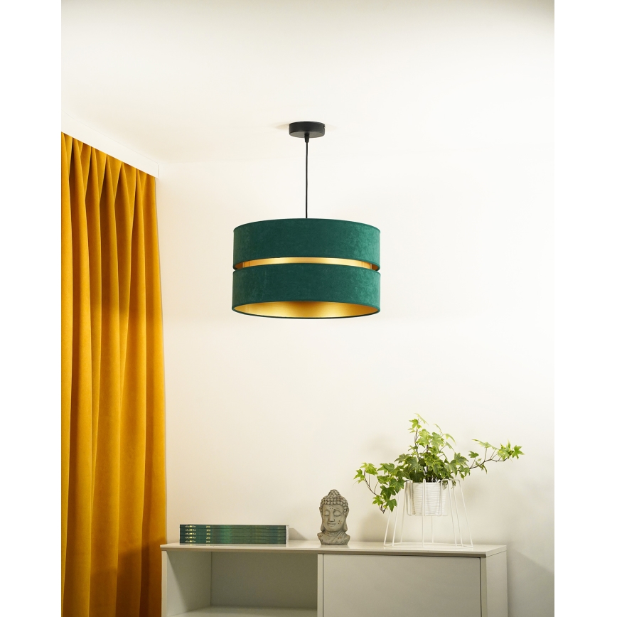 Duolla - Підвісна люстра DUO 1xE27/15W/230V діаметр 40 см зелений/золотий