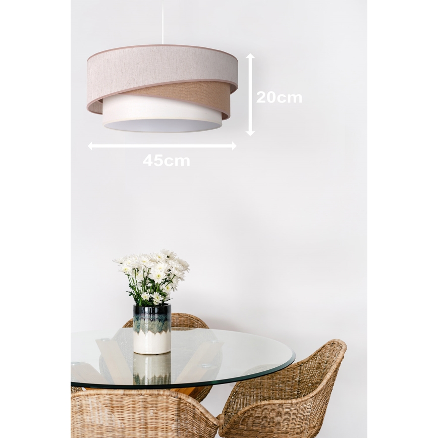Duolla - Підвісна люстра KOBO 1xE27/15W/230V діаметр 45 см бежевий/коричневий/білий