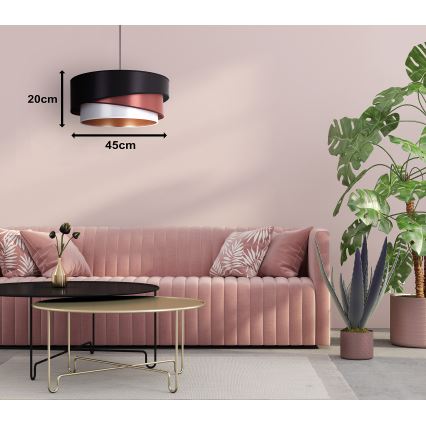 Duolla - Підвісна люстра KOBO 1xE27/15W/230V діаметр 45 см чорний/бордовий/срібний