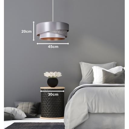 Duolla - Підвісна люстра KOBO 1xE27/15W/230V діаметр 45 см срібний/золотий