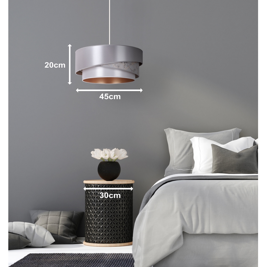 Duolla - Підвісна люстра KOBO 1xE27/15W/230V діаметр 45 см срібний/золотий
