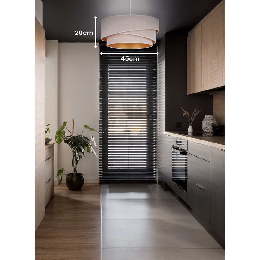 Duolla - Підвісна люстра KOBO 1xE27/15W/230V діаметр 45 см кремовий/золотий