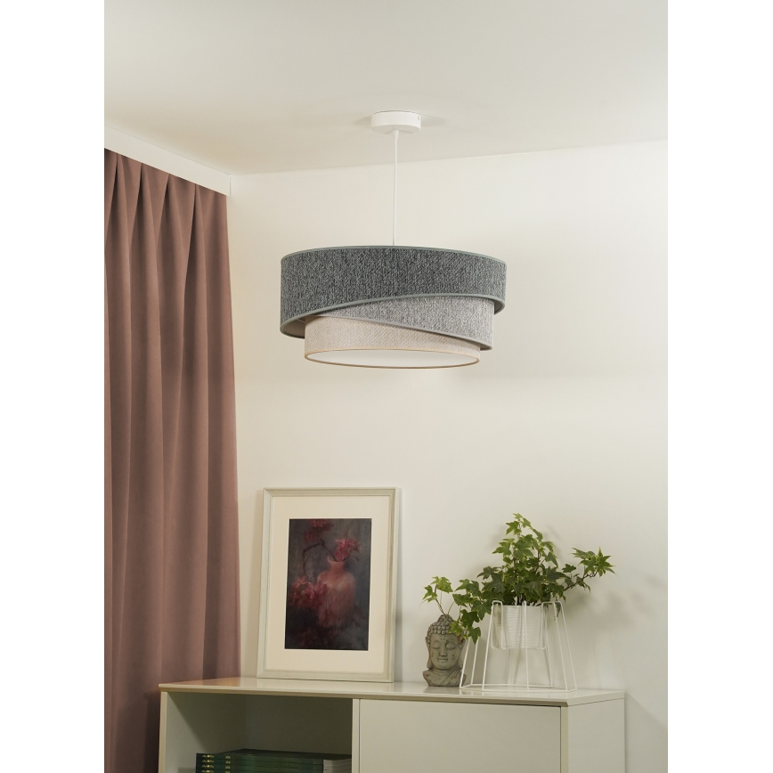 Duolla - Підвісна люстра KOBO ECO RECYCLING 1xE27/15W/230V діаметр 45 см зелений/сірий/кремовий