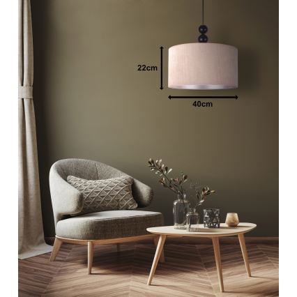 Duolla - Підвісна люстра LYON 1xE27/15W/230V діаметр 40 см бежевий