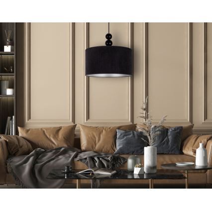 Duolla - Підвісна люстра LYON 1xE27/15W/230V діаметр 40 см чорний