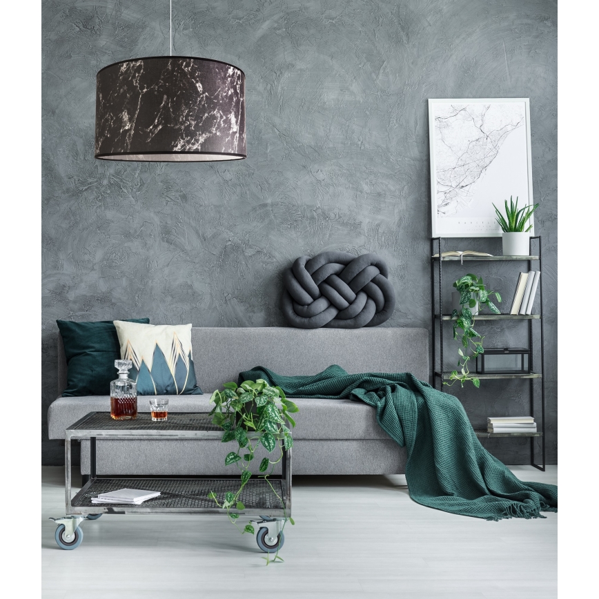 Duolla - Підвісна люстра MARBLE 1xE27/40W/230V діаметр 45 см чорний/білий