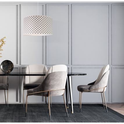 Duolla - Підвісна люстра MAROKO 1xE27/40W/230V діаметр 45 см білий/чорний