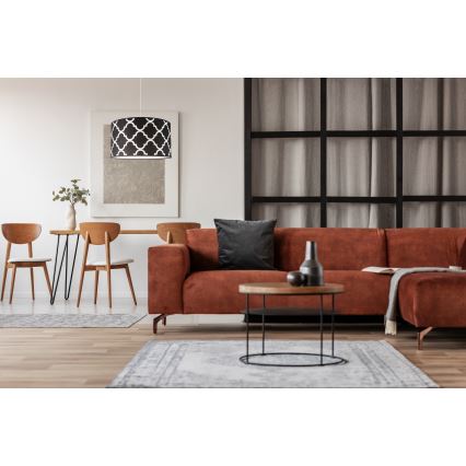 Duolla - Підвісна люстра MAROKO 1xE27/40W/230V діаметр 45 см чорний/білий