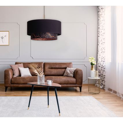 Duolla - Підвісна люстра NANTES 1xE27/15W/230V діаметр 45 см чорний/мідний