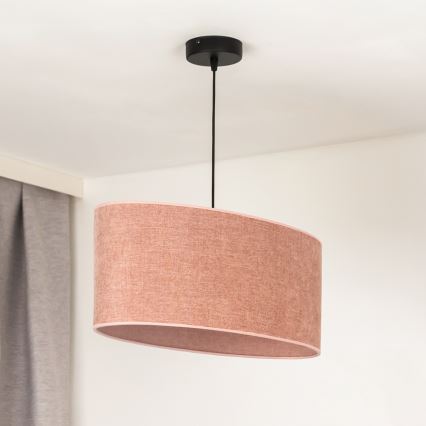 Duolla - Підвісна люстра OVAL 1xE27/15W/230V рожевий